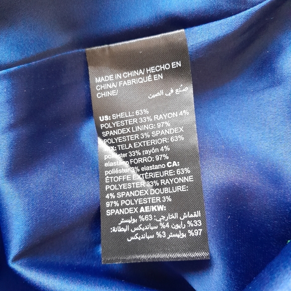 White House Black Market keyhole neckline fit and flare dress navy blue size 14 - Picture 6 of 12